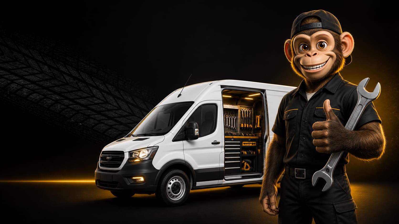 Mobile mechanic with a fully equipped white service van